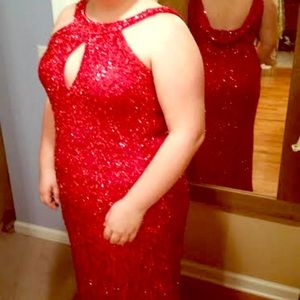 MacDuggal Red Sequin Gown